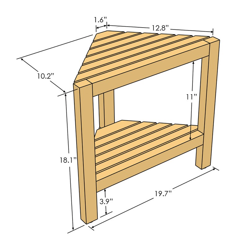 Noell 19.7'' W Teak Shower Bench
