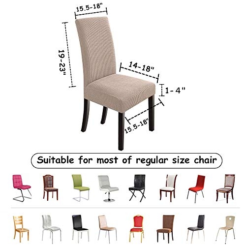 NORTHERN BROTHERS Dining Room Chair Slipcovers Dining Chair Covers Parsons Chair Slipcover Stretch Chair Covers for Dining Room Set of 6,Khaki