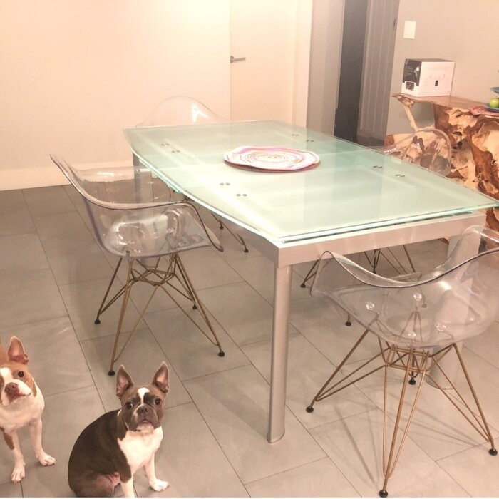 Nunley Stacking Arm Chair in Clear