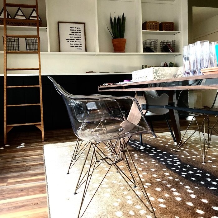 Nunley Stacking Arm Chair in Clear