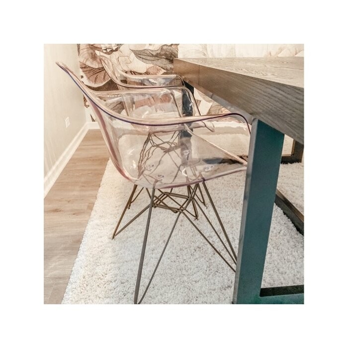 Nunley Stacking Arm Chair in Clear