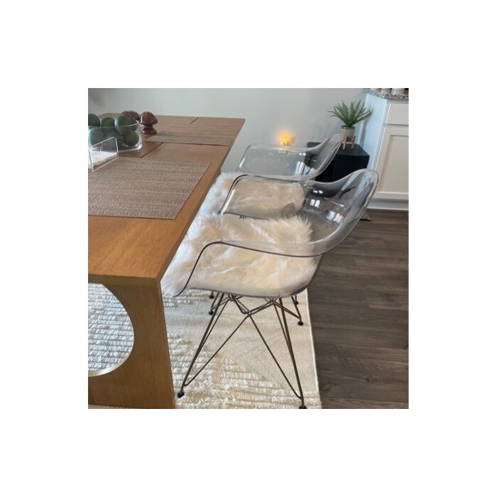 Nunley Stacking Arm Chair in Clear