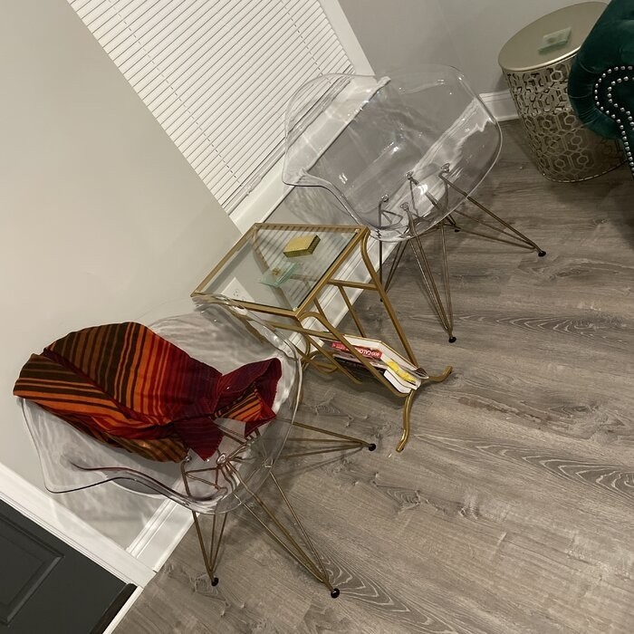 Nunley Stacking Arm Chair in Clear