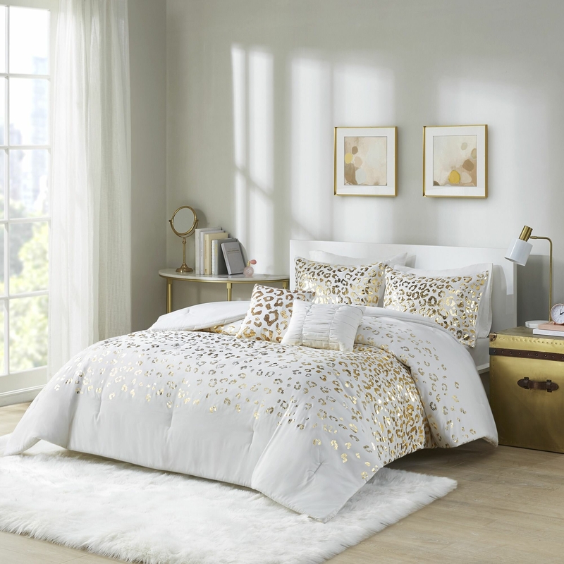 Oceane Gold/Ivory Microfiber Comforter Set