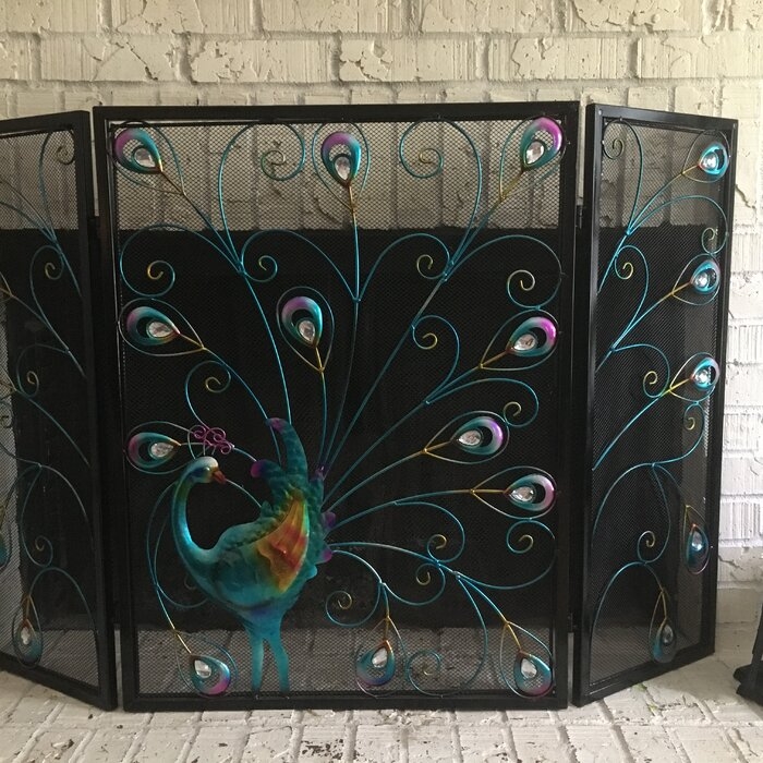 Odakotah 3 Panel Metal Fireplace Screen