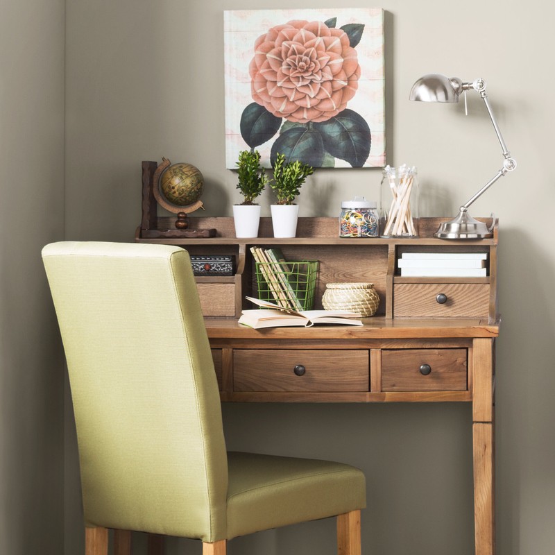 Paignt Secretary Desk with Hutch