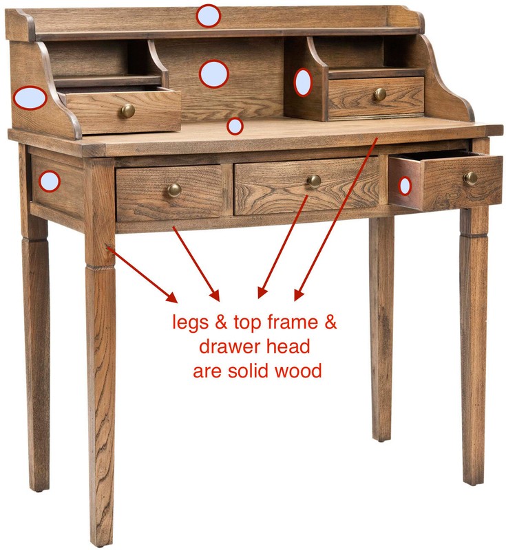 Paignt Secretary Desk with Hutch