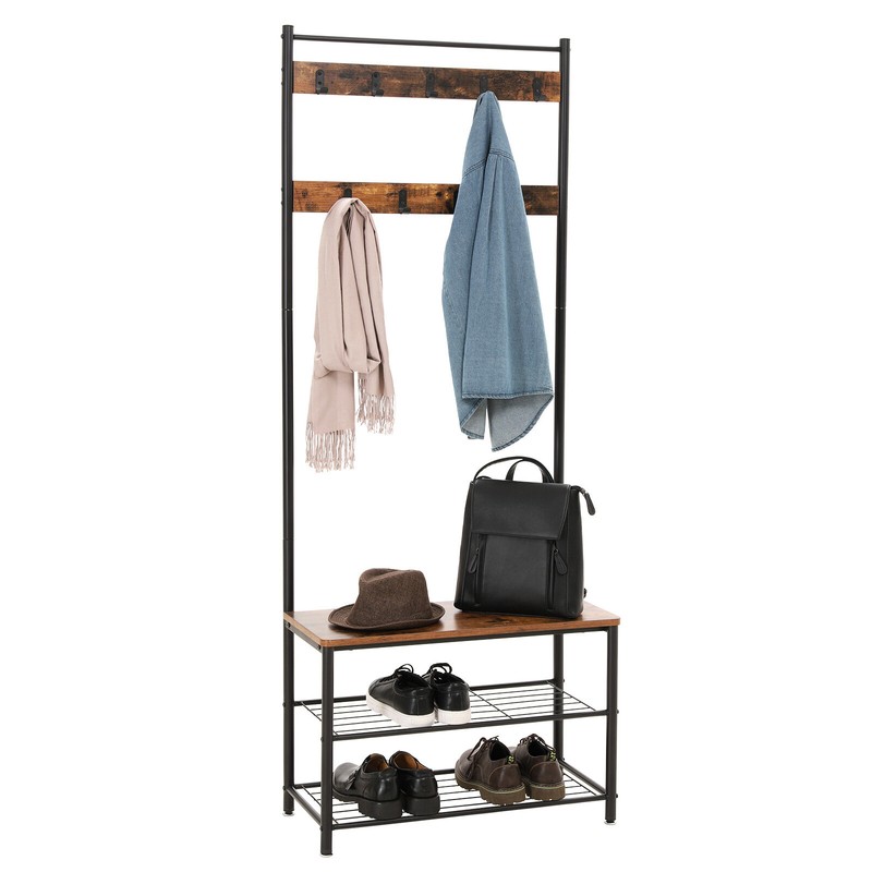 Parke 27.6'' Wide Hall Tree with Bench and Shoe Storage