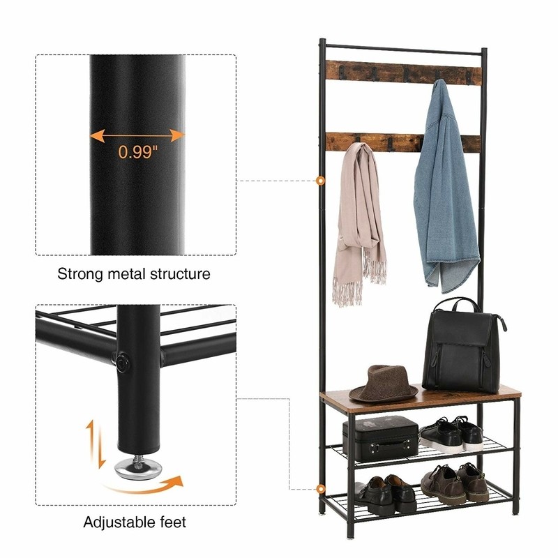 Parke 27.6'' Wide Hall Tree with Bench and Shoe Storage