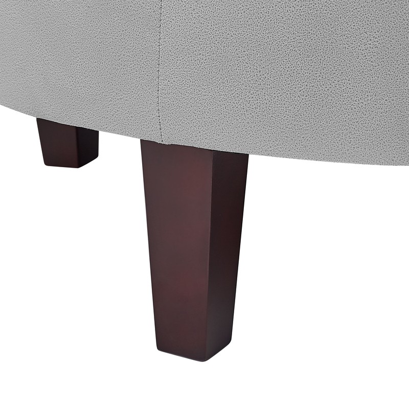 Posner 36'' Wide Faux Leather Tufted Round Storage Ottoman with Storage