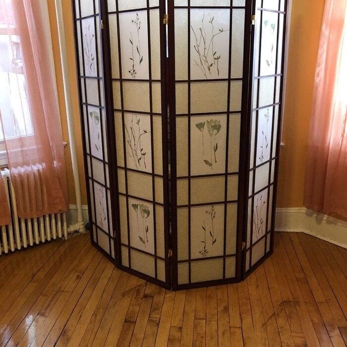 Pothier 70'' H 4 - Panel Solid Wood Folding Room Divider