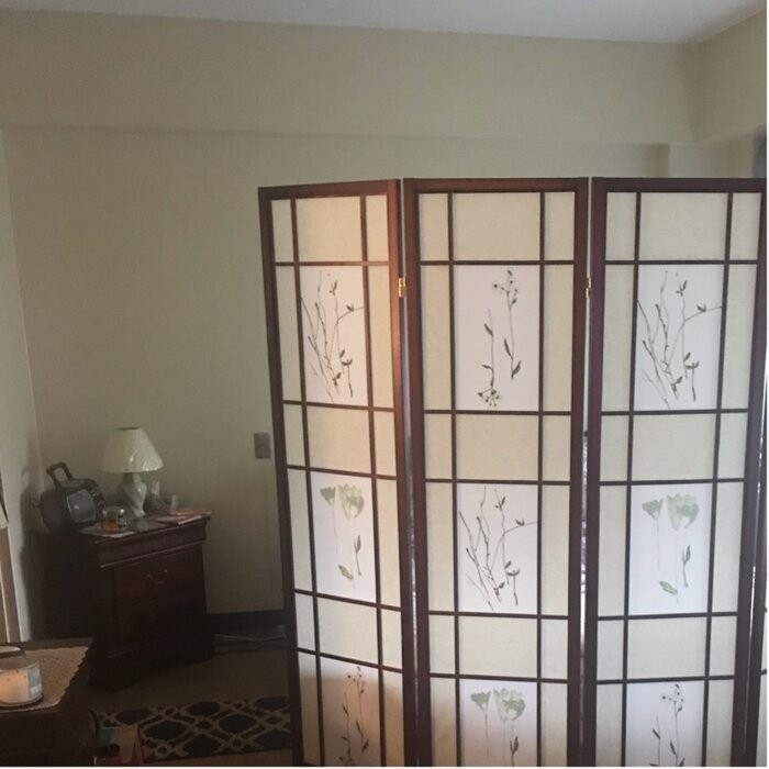Pothier 70'' H 4 - Panel Solid Wood Folding Room Divider