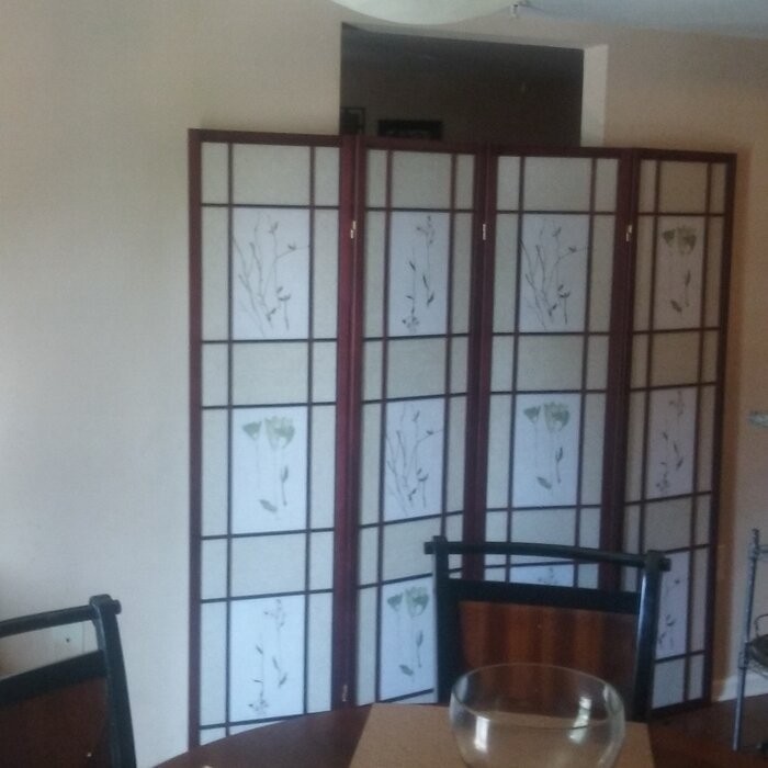 Pothier 70'' H 4 - Panel Solid Wood Folding Room Divider