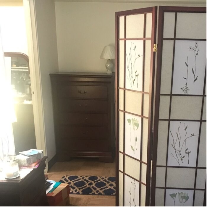 Pothier 70'' H 4 - Panel Solid Wood Folding Room Divider