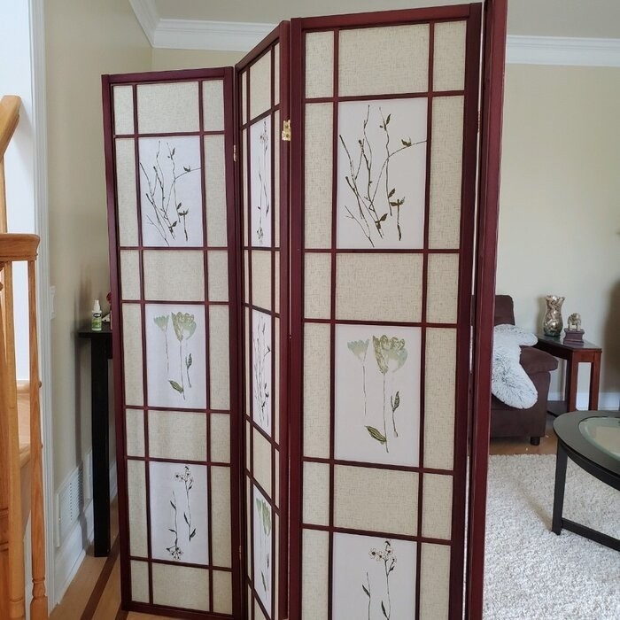 Pothier 70'' H 4 - Panel Solid Wood Folding Room Divider