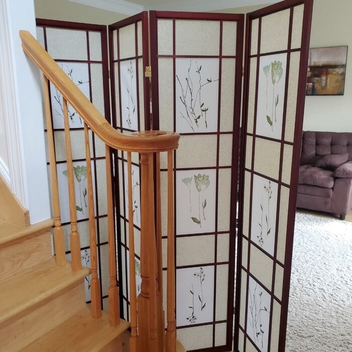 Pothier 70'' H 4 - Panel Solid Wood Folding Room Divider