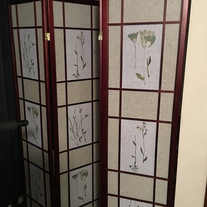 Pothier 70'' H 4 - Panel Solid Wood Folding Room Divider