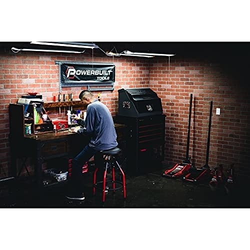 Powerbuilt Industrial Design Shop Stool - 240375, Black