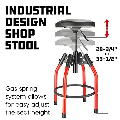 Powerbuilt Industrial Design Shop Stool - 240375, Black