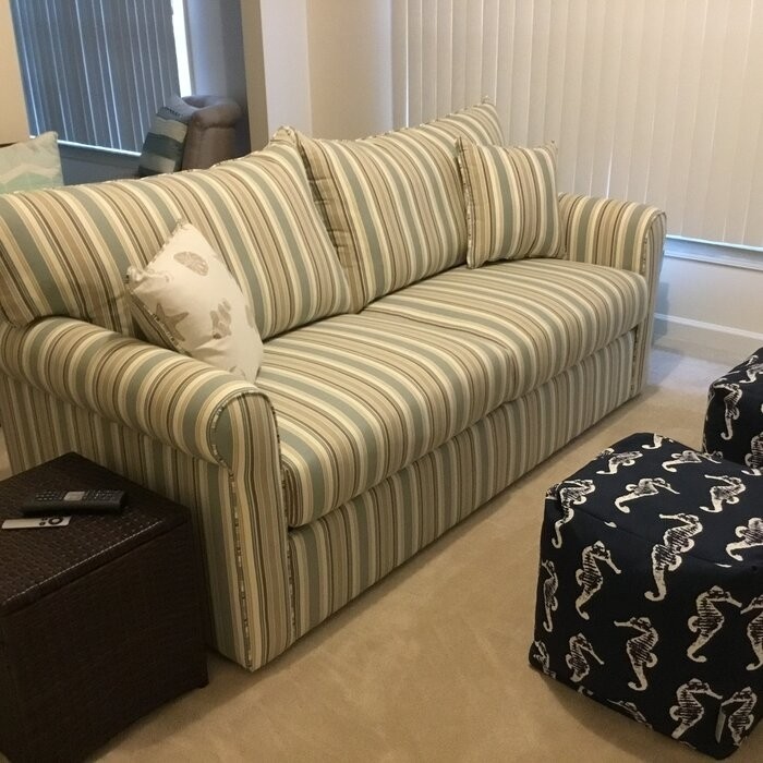 Presley Cotton Rolled Arm Sofa Bed with Reversible Cushions