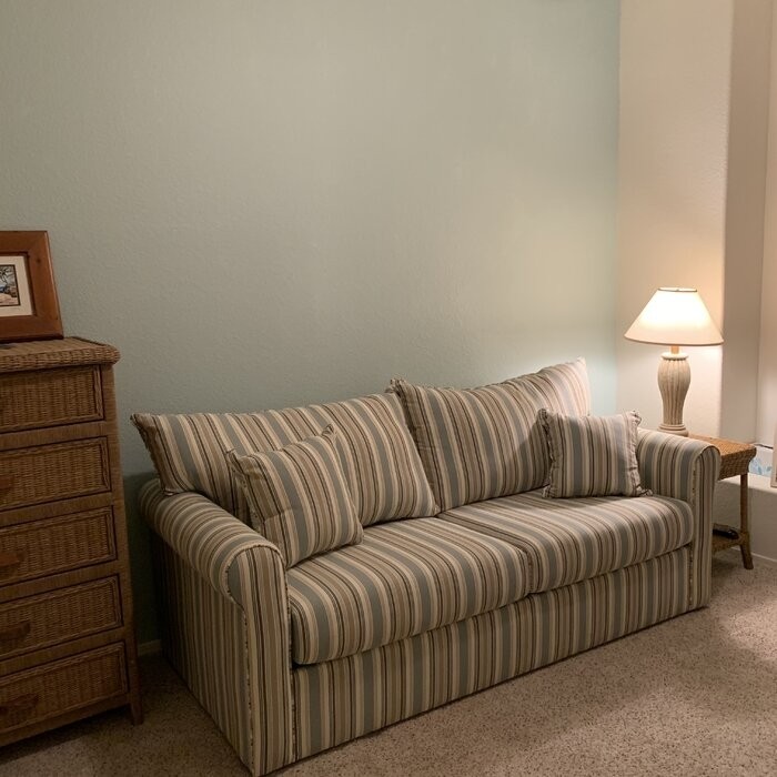 Presley Cotton Rolled Arm Sofa Bed with Reversible Cushions