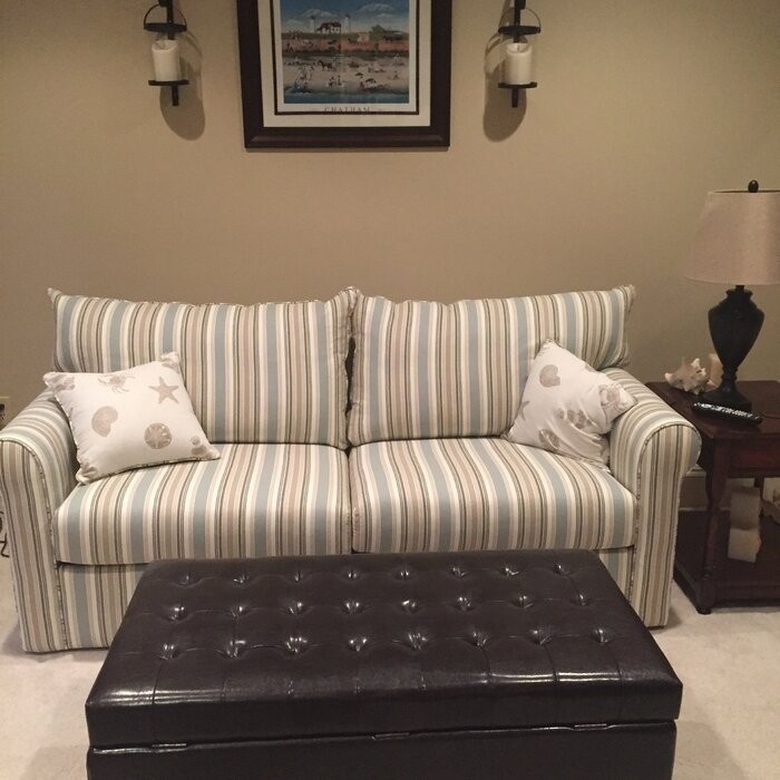 Presley Cotton Rolled Arm Sofa Bed with Reversible Cushions