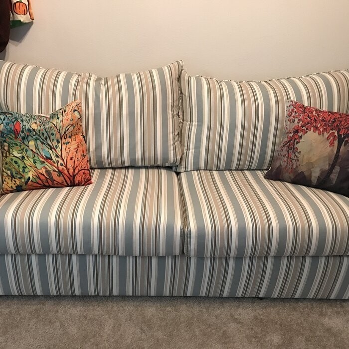 Presley Cotton Rolled Arm Sofa Bed with Reversible Cushions