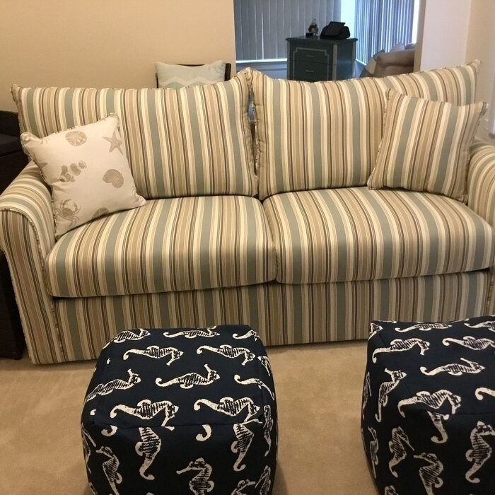 Presley Cotton Rolled Arm Sofa Bed with Reversible Cushions