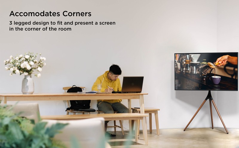 Promounts Brown Swivel Floor Stand Mount for 47'' - 70'' Screens Holds up to 55 Lb. lbs