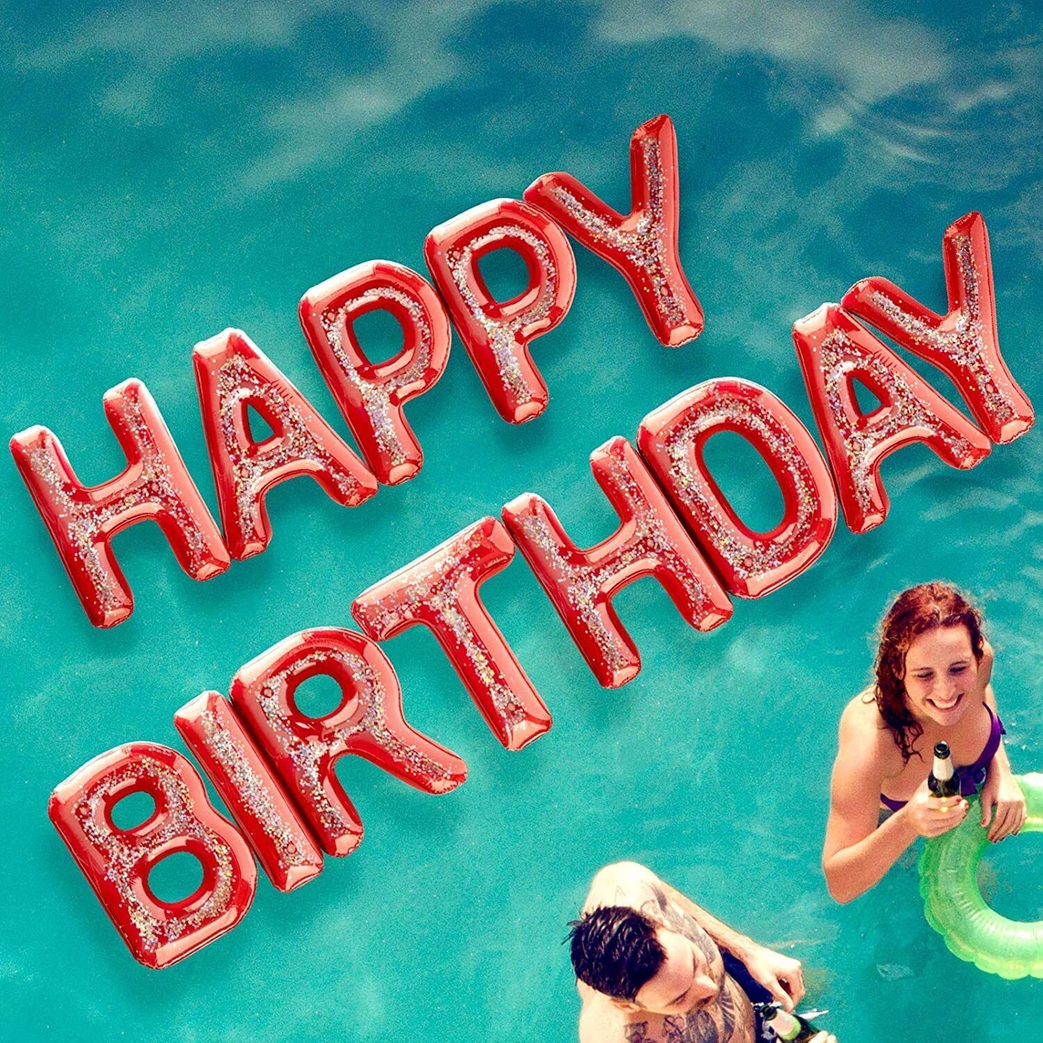 Red Happy Birthday Vinyl Inflatables 