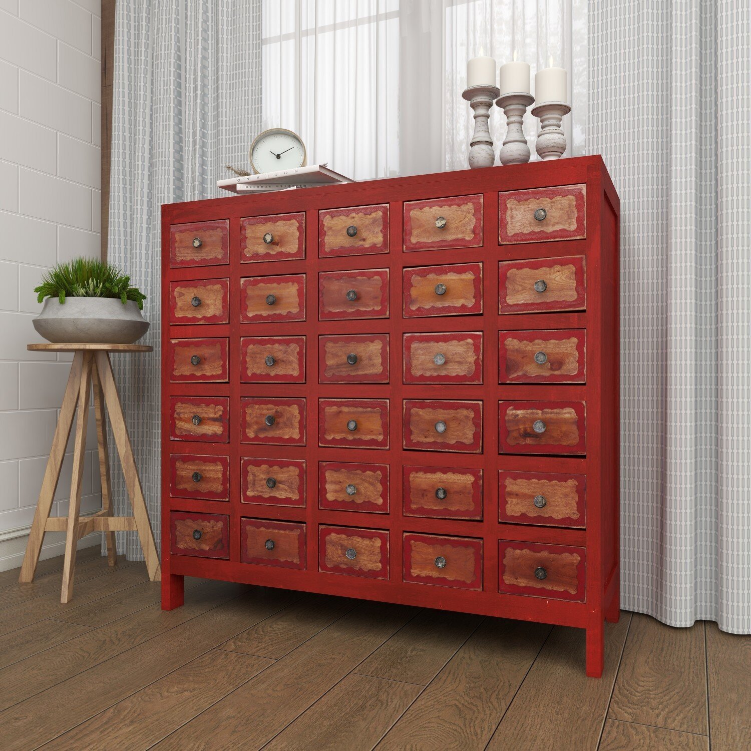 Red Index Card Cabinet