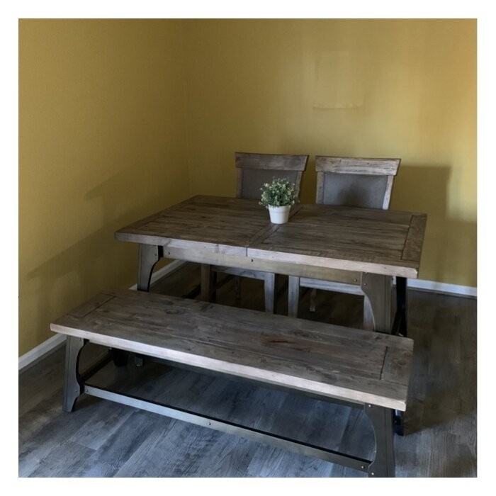 Rillie Butterfly Leaf Pine Solid Wood Dining Table