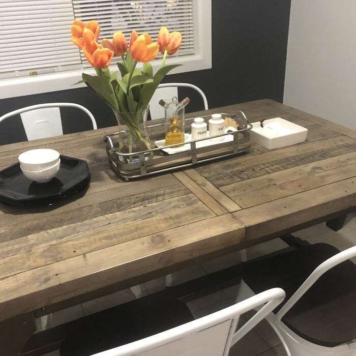 Rillie Butterfly Leaf Pine Solid Wood Dining Table