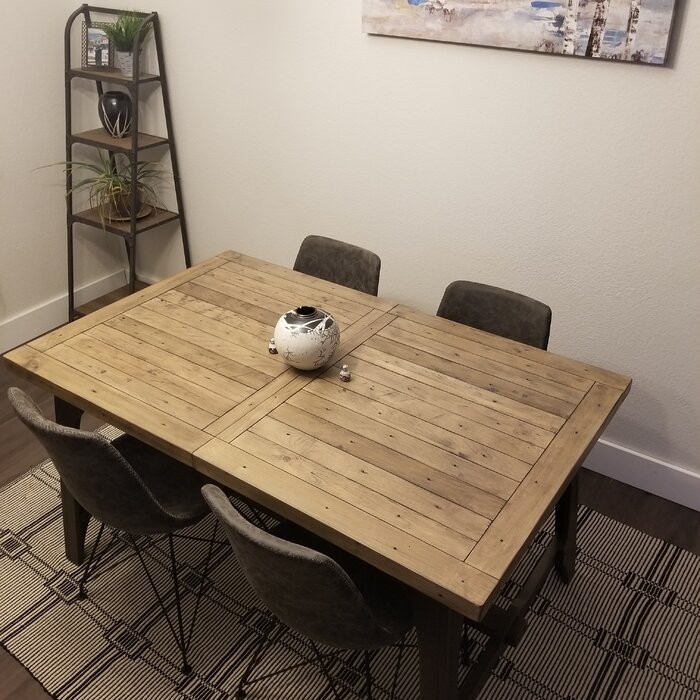 Rillie Butterfly Leaf Pine Solid Wood Dining Table