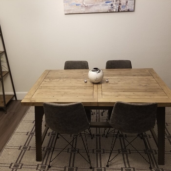 Rillie Butterfly Leaf Pine Solid Wood Dining Table
