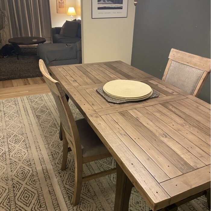 Rillie Butterfly Leaf Pine Solid Wood Dining Table