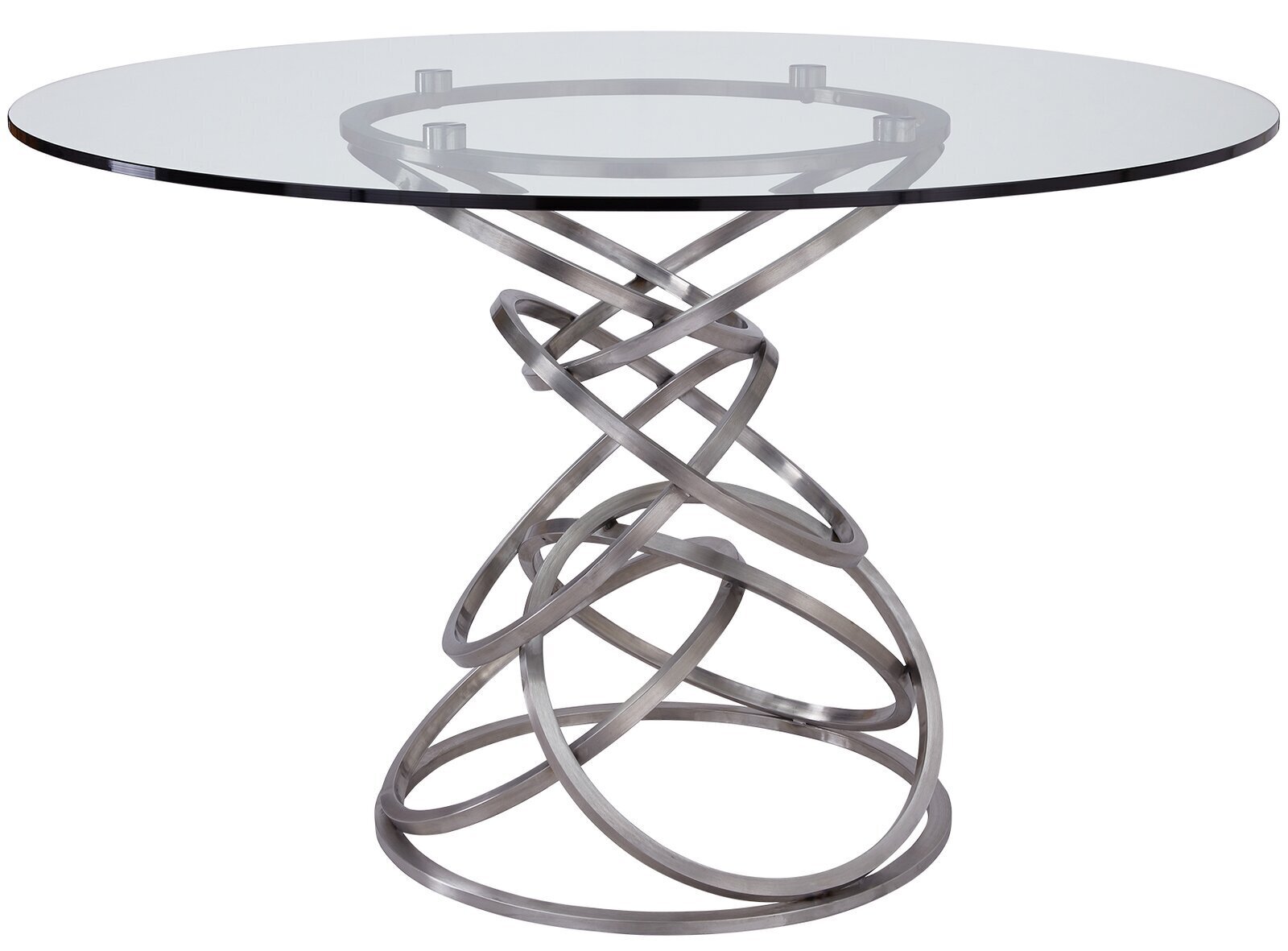 Round Glass Dining Table With Ribbon Base