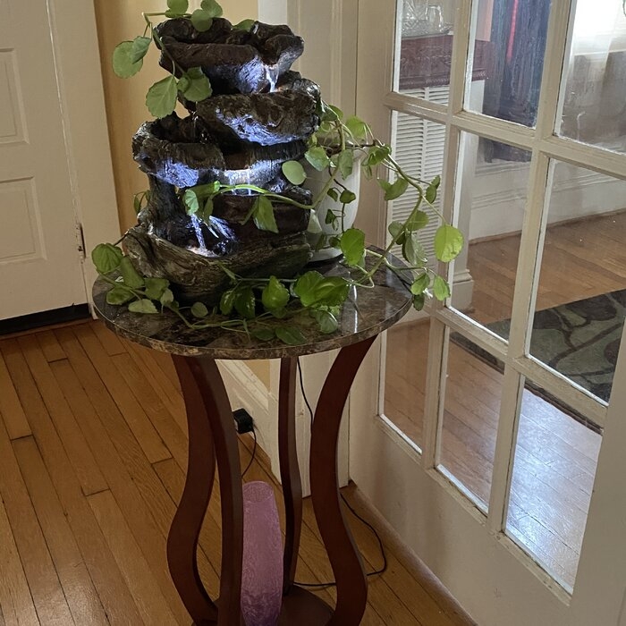 Round Pedestal Marble Plant Stand