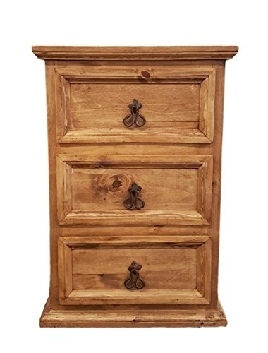 Rustics For Less Santa Rita Traditional 3 Drawer Nightstand, Short, Medium
