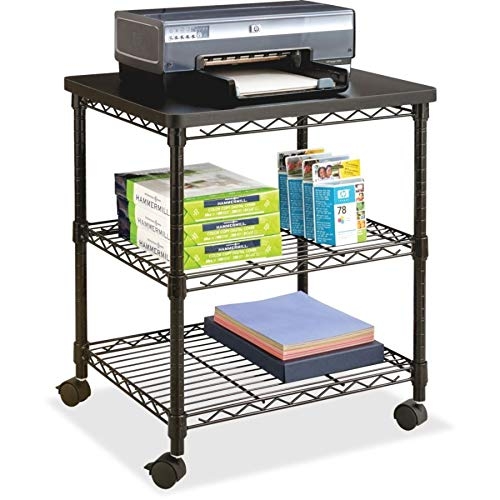 Safco Products Deskside Wire Machine Stand 5207BL, Holds up to 200 lbs.,Black