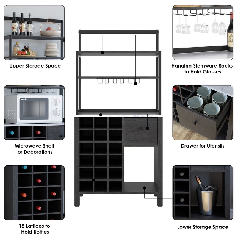 Salvador Bar Cabinet with Wine Storage
