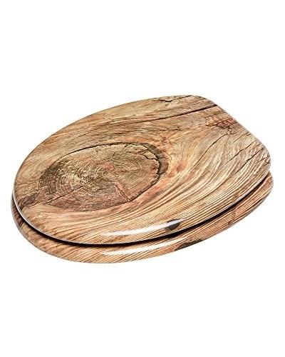 Sanilo Round Toilet Seat, Wide Choice of Slow Close Toilet Seats, Molded Wood, Strong Hinges (Rustic)