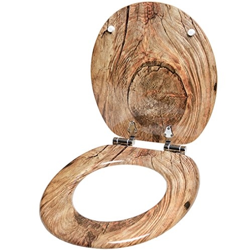 Sanilo Round Toilet Seat, Wide Choice of Slow Close Toilet Seats, Molded Wood, Strong Hinges (Rustic)