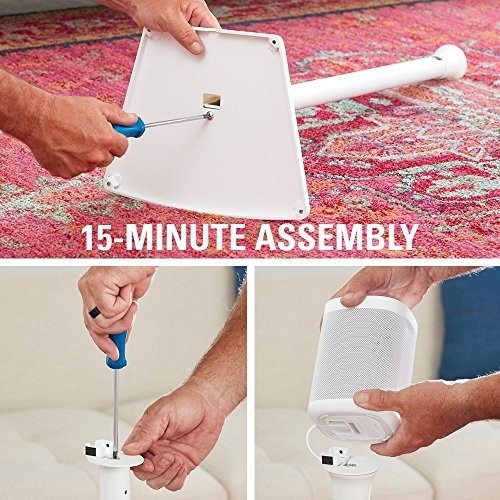Sanus Wireless Sonos Speaker Stand for Sonos One, Play:1, Play:3 - Audio-Enhancing Design with Built-in Cable Management - Pair (White) - WSS22-W1