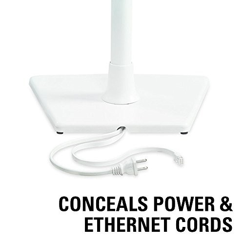 Sanus Wireless Sonos Speaker Stand for Sonos One, Play:1, Play:3 - Audio-Enhancing Design with Built-in Cable Management - Pair (White) - WSS22-W1