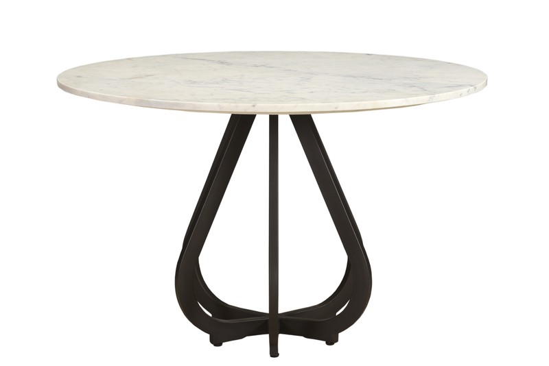 Satchwell 48'' Genuine Marble Iron Pedestal Dining Table