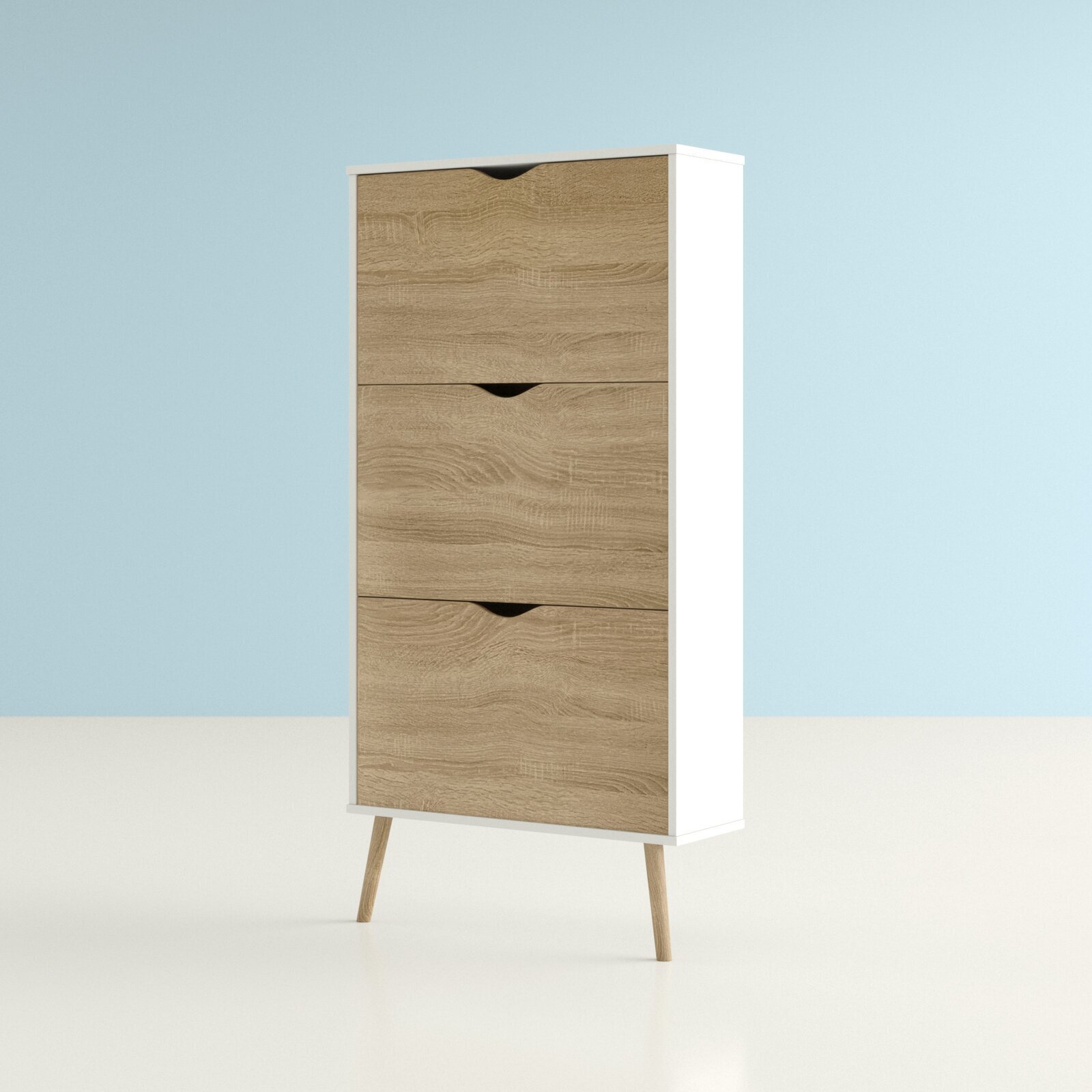 Scandi Style Wooden White Wooden Cabinet 