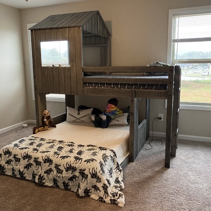 Scholl Twin Over Full Solid Wood Loft Bed by Zoomie Kids