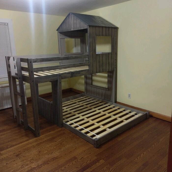 Scholl Twin Over Full Solid Wood Loft Bed by Zoomie Kids