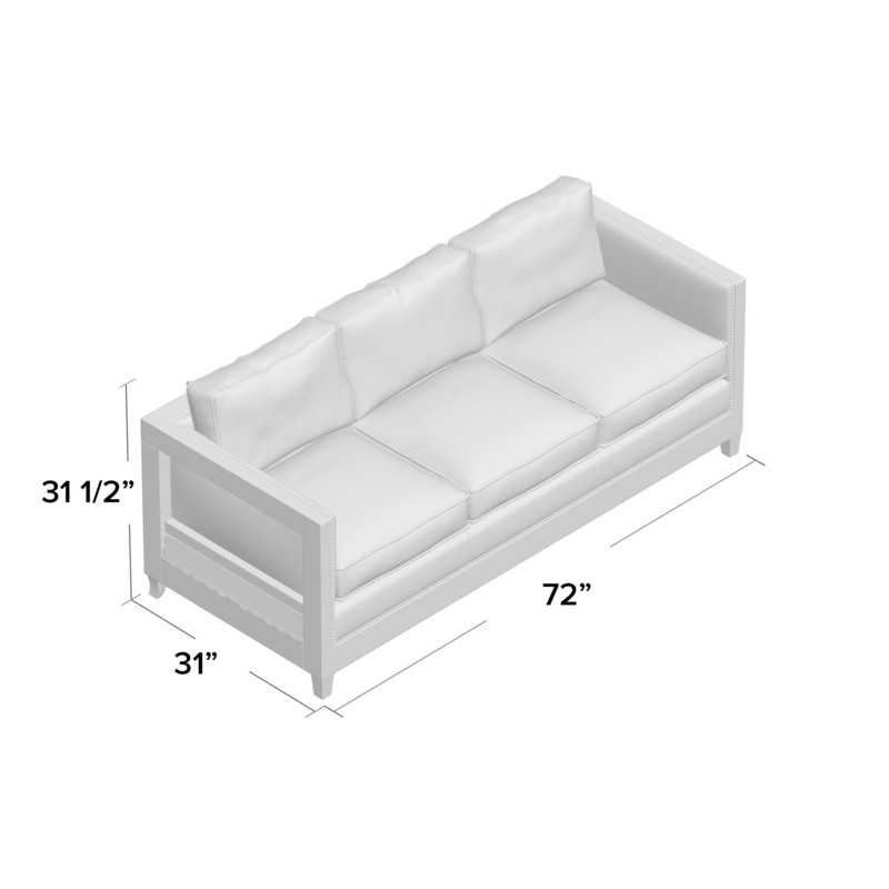 Sherly 72'' Genuine Leather Square Arm Sofa